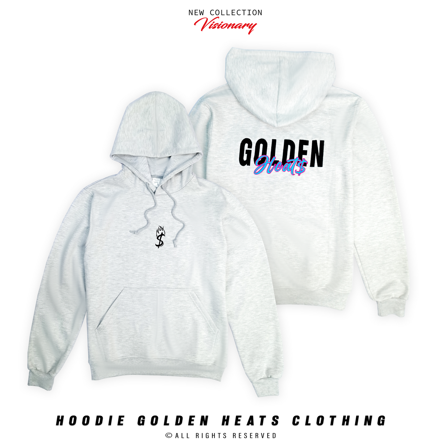 HOODIE "GOLDEN HEATS" GREY | Visionary Collection